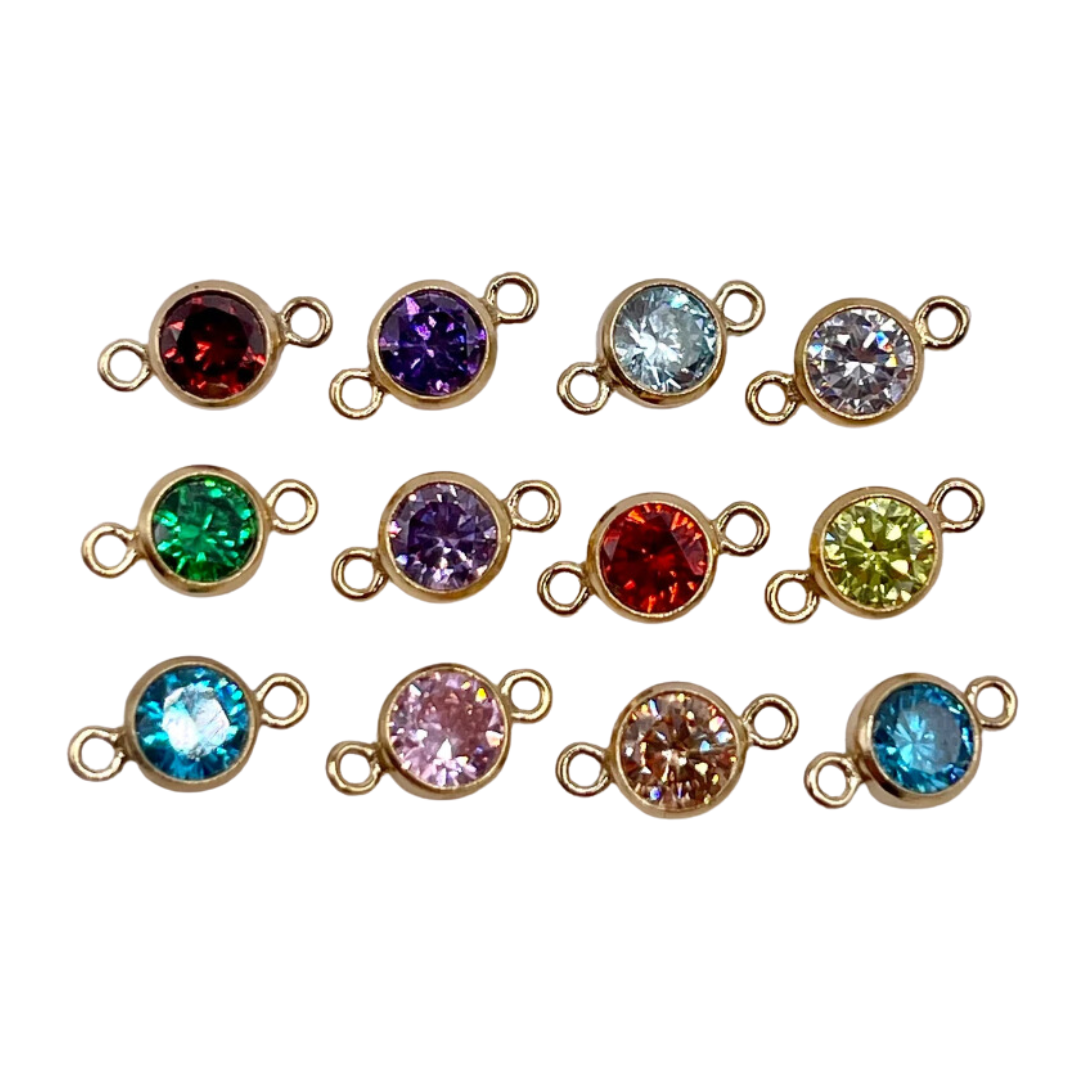 4mm Birthstone CZ Connectors