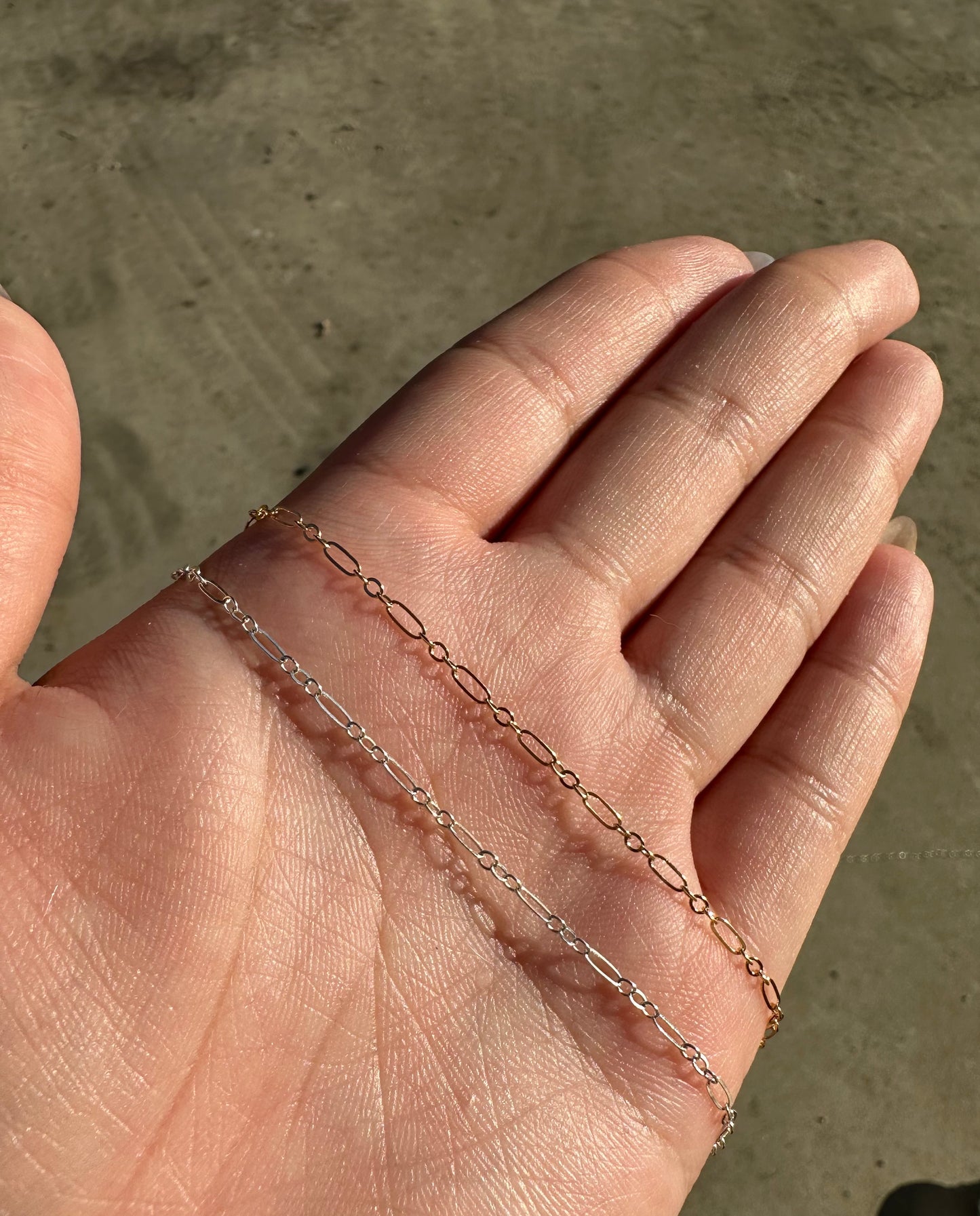 Long and Short Oval Chain - Sterling Silver