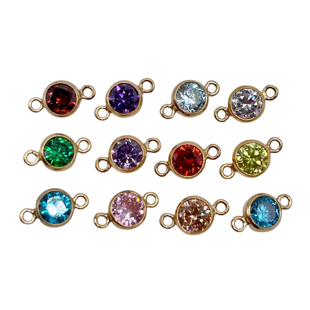 3mm Birthstone CZ Connectors